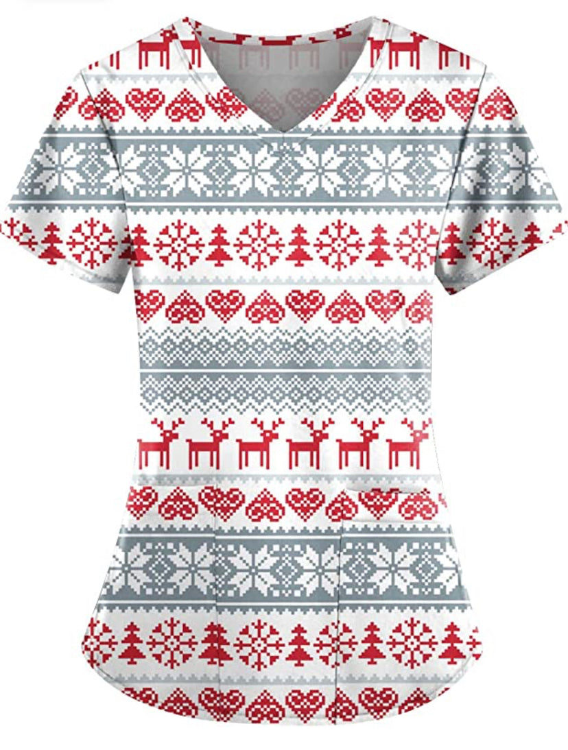 Christmas Scrub Tops
