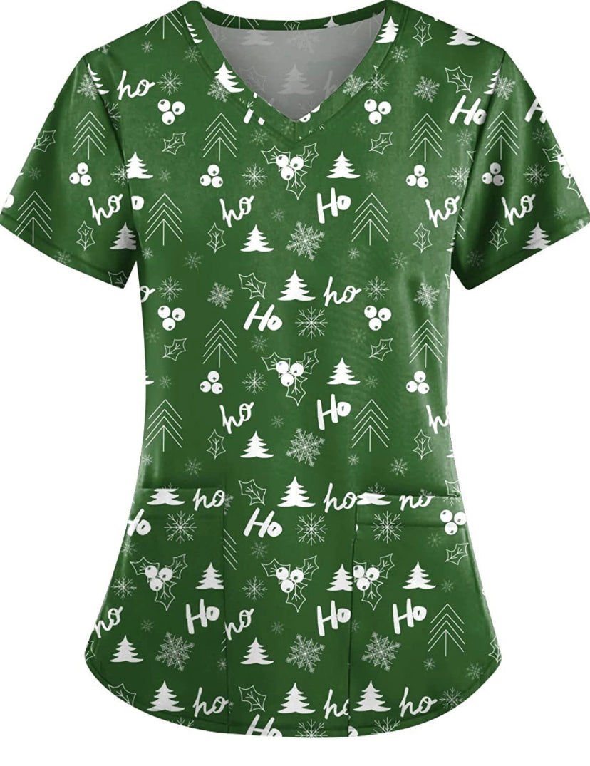 Christmas Scrub Tops