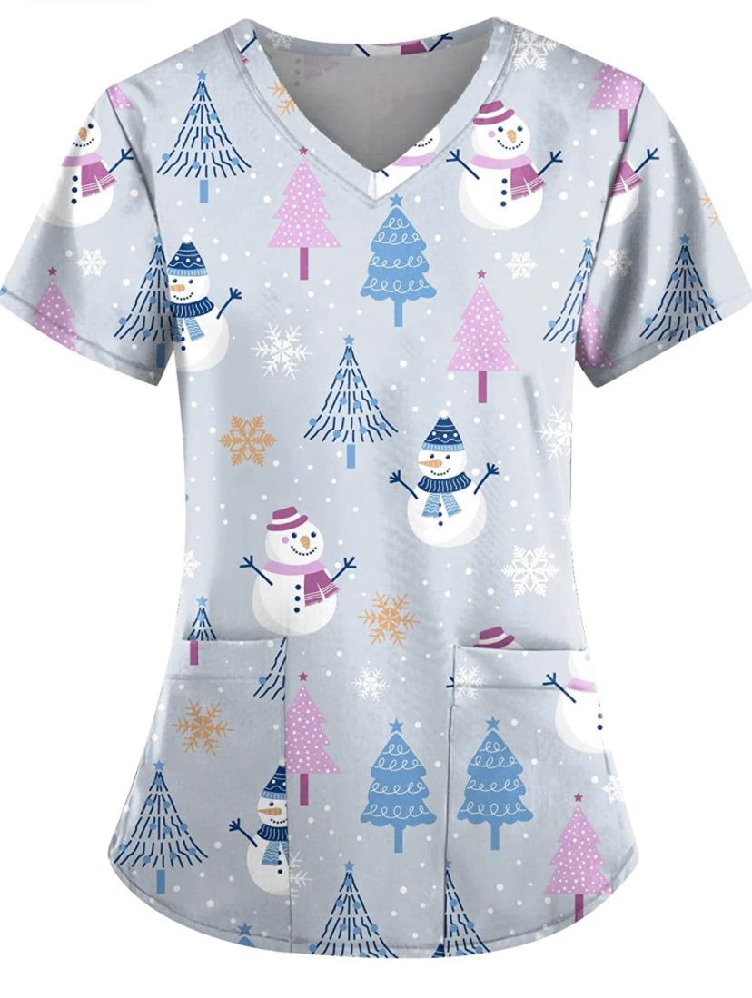 Christmas Scrub Tops