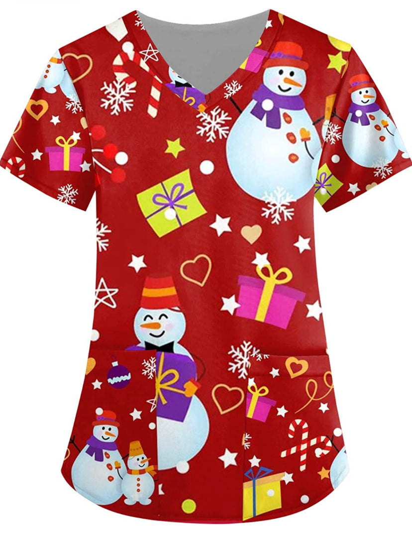 Christmas Scrub Tops