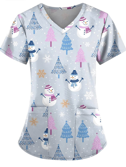 Christmas Scrub Tops